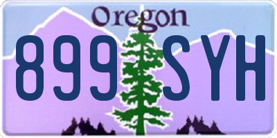 OR license plate 899SYH