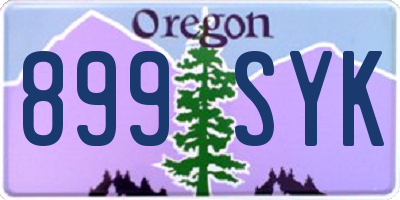 OR license plate 899SYK