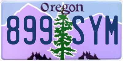 OR license plate 899SYM