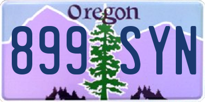 OR license plate 899SYN