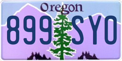 OR license plate 899SYO