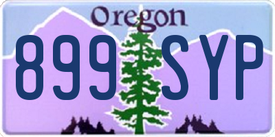 OR license plate 899SYP