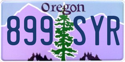 OR license plate 899SYR
