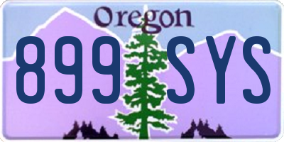 OR license plate 899SYS