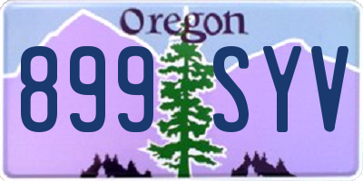 OR license plate 899SYV