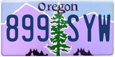 OR license plate 899SYW