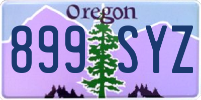 OR license plate 899SYZ