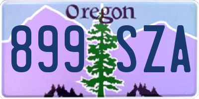 OR license plate 899SZA