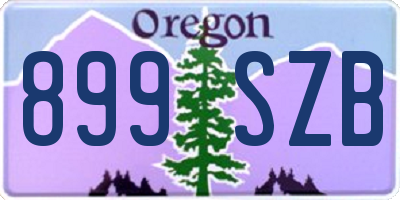 OR license plate 899SZB