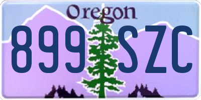 OR license plate 899SZC