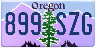OR license plate 899SZG