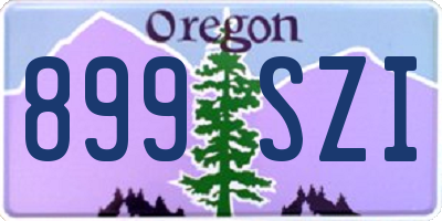 OR license plate 899SZI