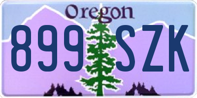 OR license plate 899SZK
