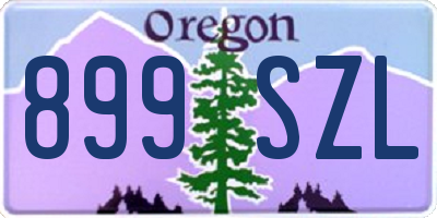 OR license plate 899SZL