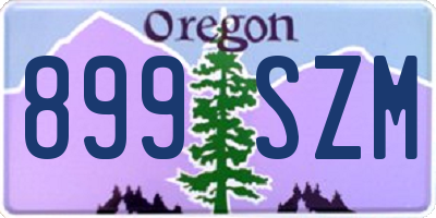 OR license plate 899SZM