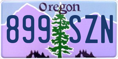 OR license plate 899SZN