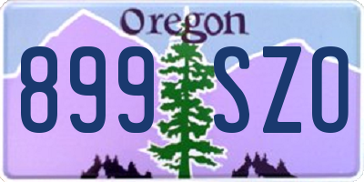 OR license plate 899SZO