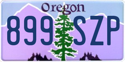 OR license plate 899SZP