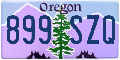OR license plate 899SZQ