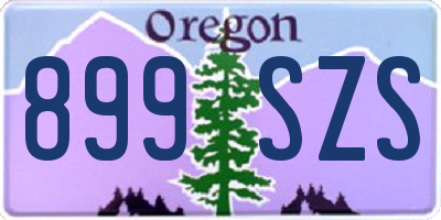 OR license plate 899SZS