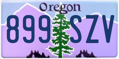 OR license plate 899SZV