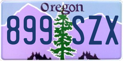 OR license plate 899SZX