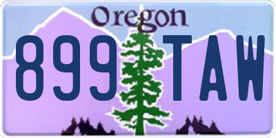 OR license plate 899TAW