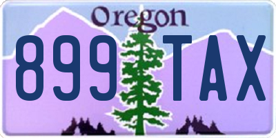 OR license plate 899TAX