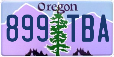 OR license plate 899TBA
