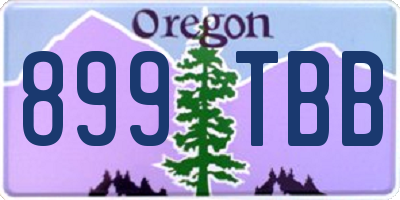 OR license plate 899TBB