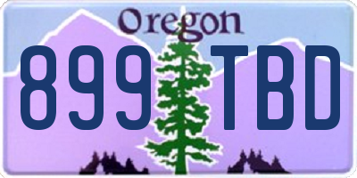 OR license plate 899TBD