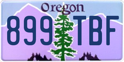 OR license plate 899TBF
