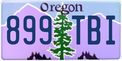 OR license plate 899TBI