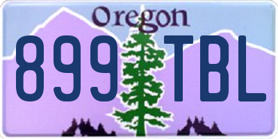OR license plate 899TBL