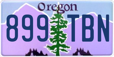 OR license plate 899TBN