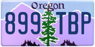 OR license plate 899TBP