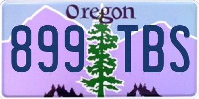 OR license plate 899TBS