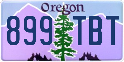 OR license plate 899TBT