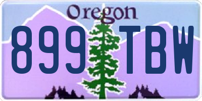 OR license plate 899TBW
