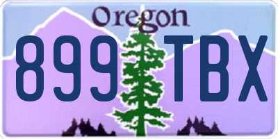 OR license plate 899TBX