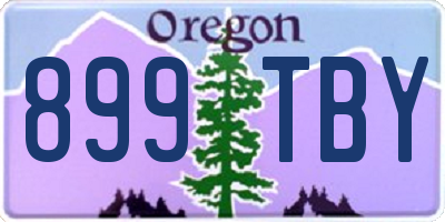 OR license plate 899TBY