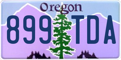 OR license plate 899TDA