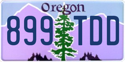 OR license plate 899TDD