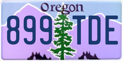 OR license plate 899TDE