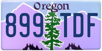 OR license plate 899TDF
