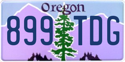 OR license plate 899TDG