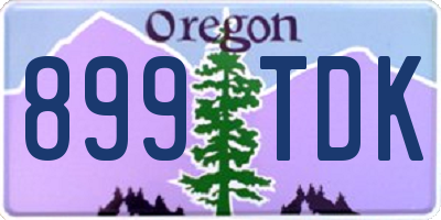 OR license plate 899TDK