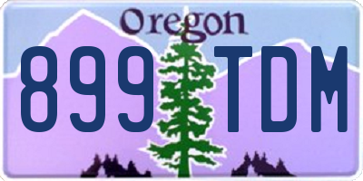 OR license plate 899TDM