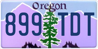 OR license plate 899TDT