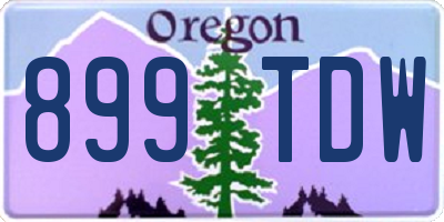 OR license plate 899TDW